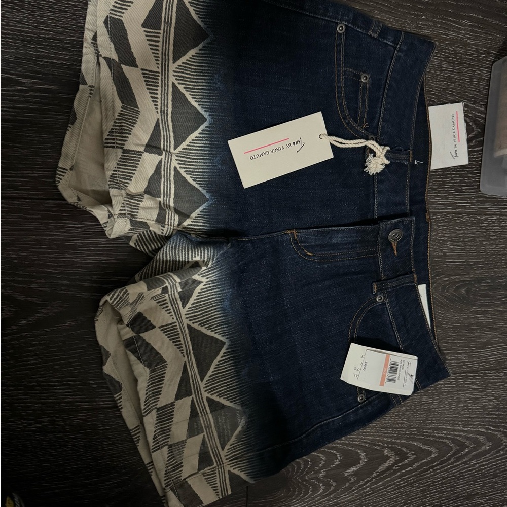 Vince Camuto Patterned Denim Shorts